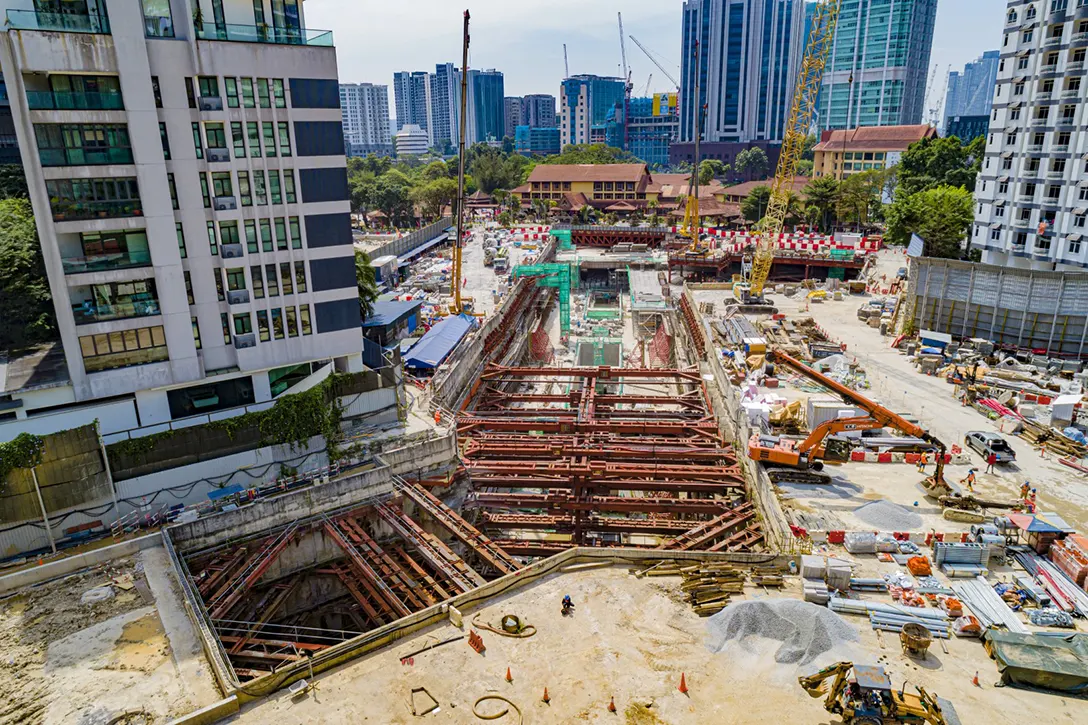 Aerial view of the Conlay MRT Station.