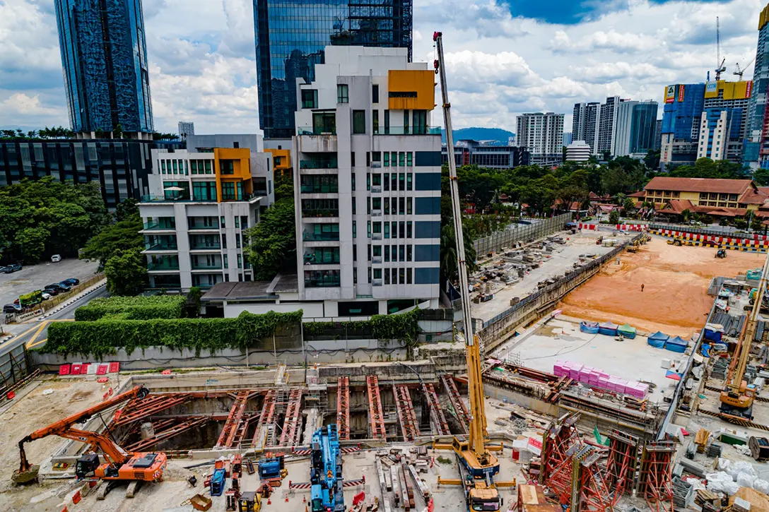 Aerial view of the Conlay MRT Station.