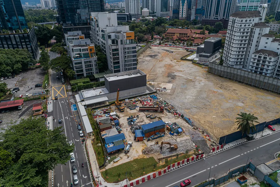 Aerial view of the Conlay MRT Station.