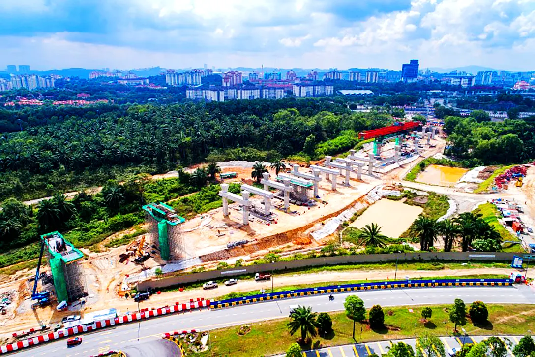 Aerial view of the Cyberjaya City Centre MRT Station site.