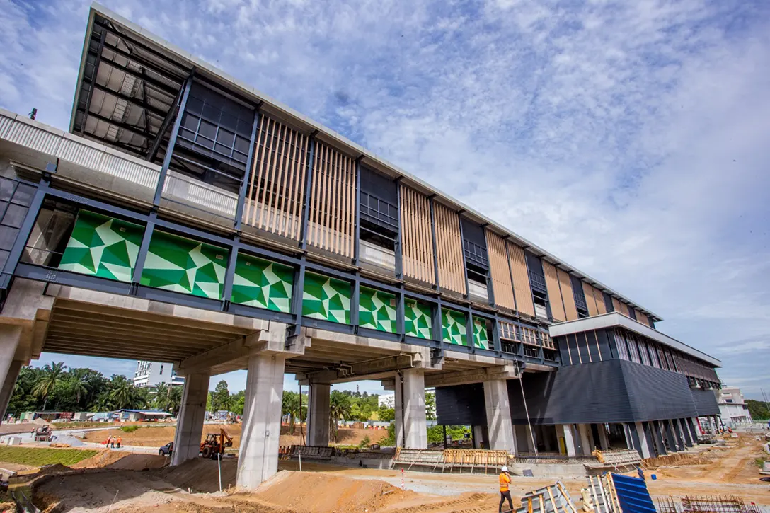 Rectification works in progress at the Cyberjaya City Centre MRT Station.