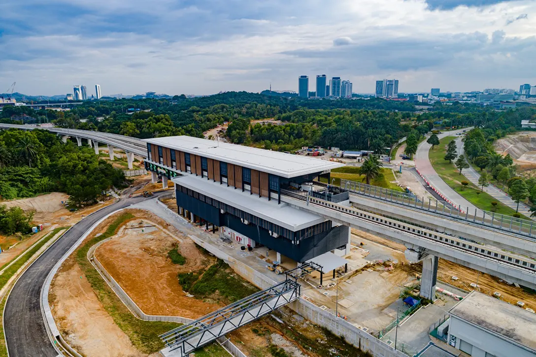 Overview of the Cyberjaya City Centre MRT Station and external works completion.