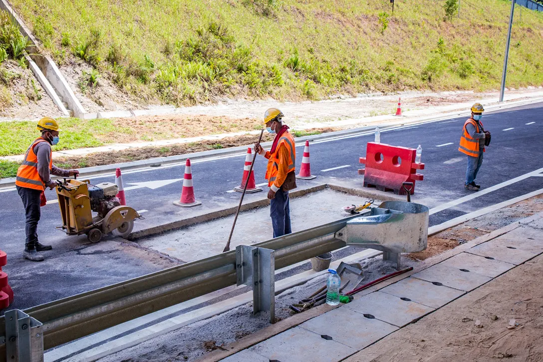 Rectification for hydrant pipe works in progress at the Cyberjaya Utara MRT Station.