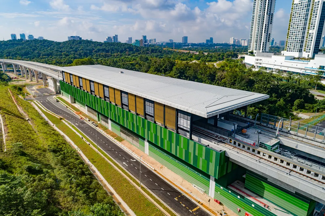 Overview photo of Cyberjaya Utara MRT Station and the completion external works.