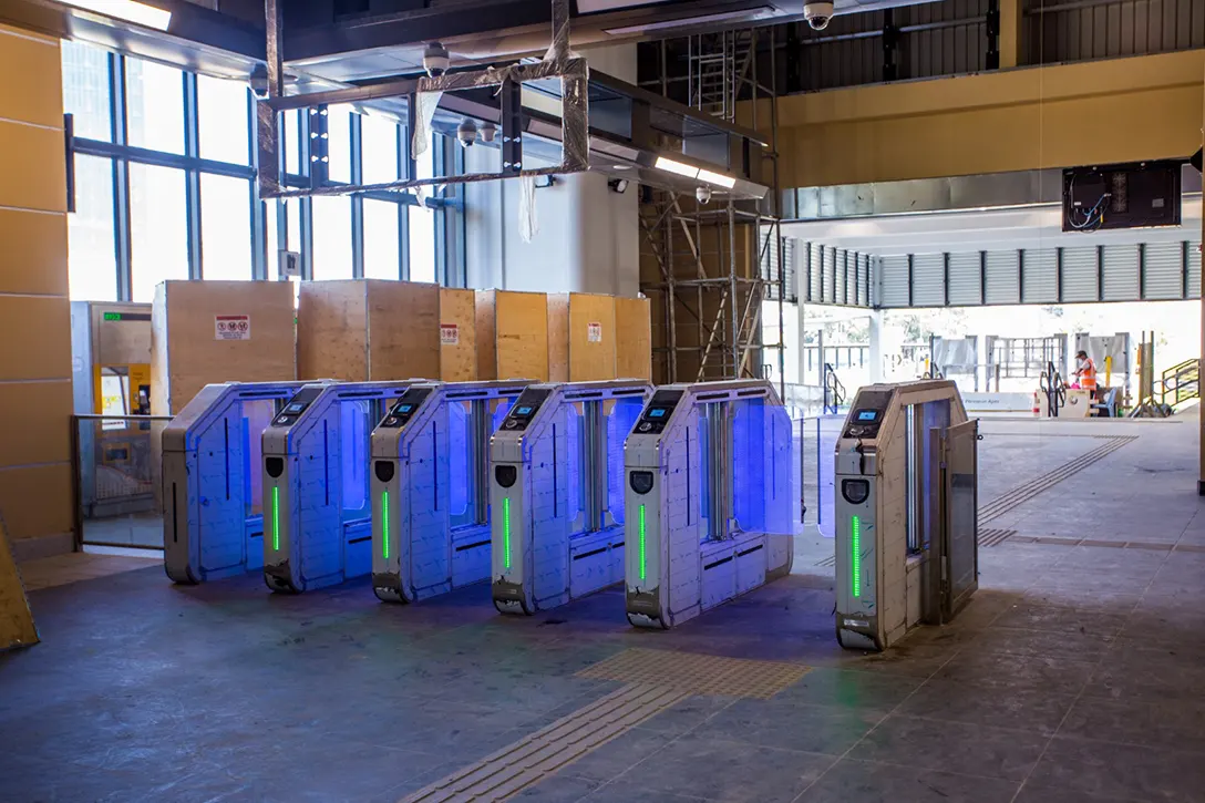 Testing for Automatic Fare Collection system in progress at the Cyberjaya Utara MRT Station.