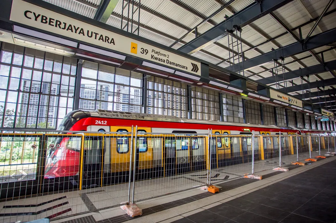 Testing train works in progress at the Cyberjaya Utara MRT Station.