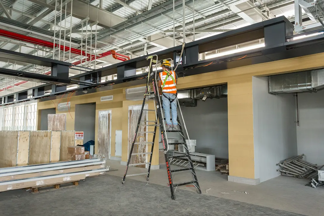 View inside Jalan Ipoh MRT Station showing the boombox cabling works installation in progress.