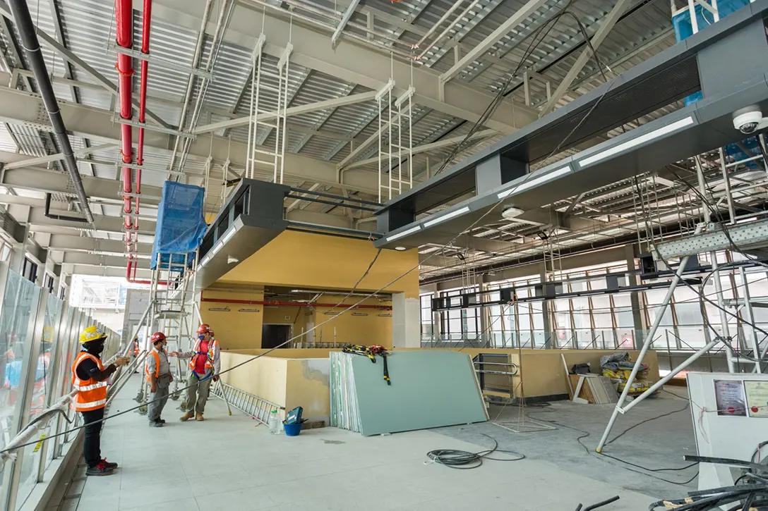 Ongoing work at the Jalan Ipoh MRT station