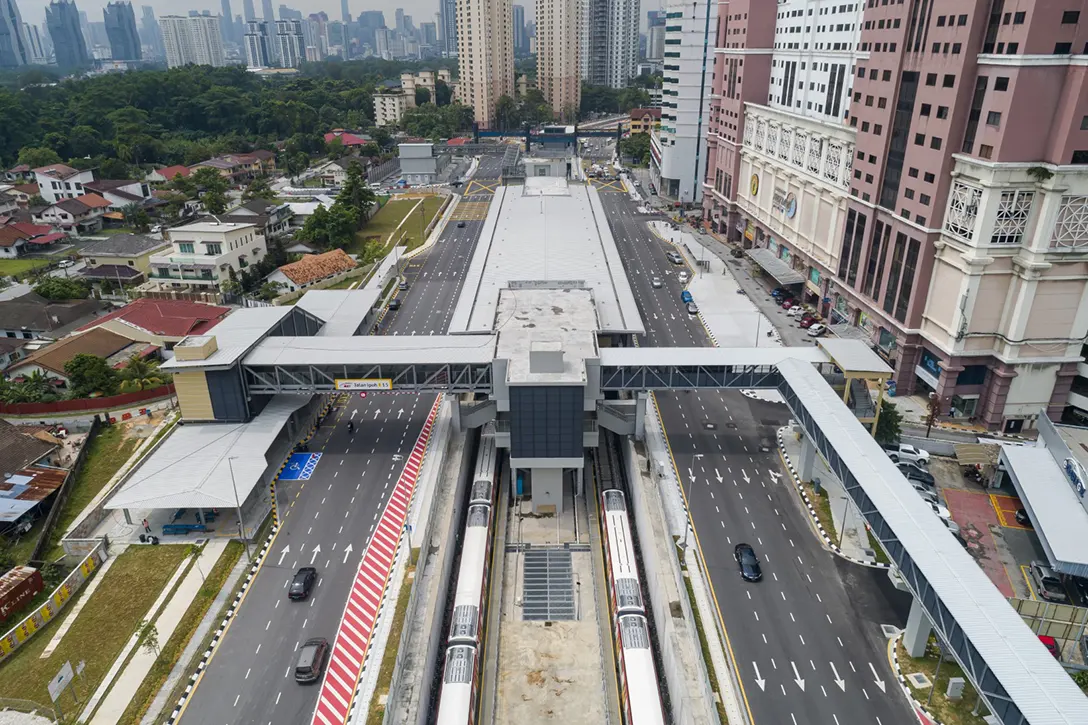 Defects rectification works in progress at the Jalan Ipoh MRT Station.