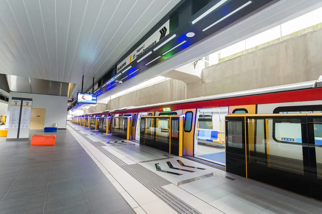 Testing train works in progress at the Jalan Ipoh MRT Station.