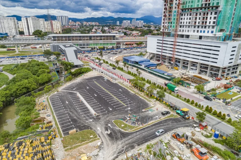 Premix works in progress at the At-Grade Park and Ride for Jinjang MRT Station