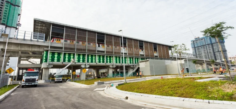 External mural painting works in progress at the Jinjang MRT Station