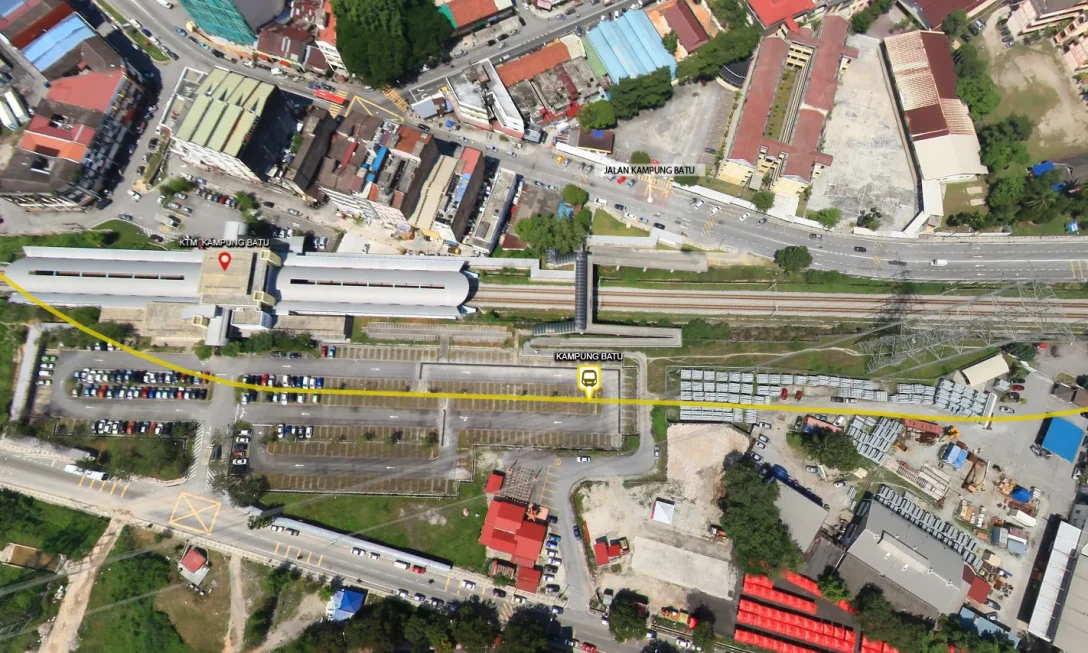 Location of Kampung Batu MRT Station and its surrounding area