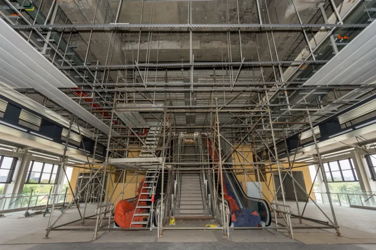 Ceiling works in progress at the Kampung Batu MRT Station