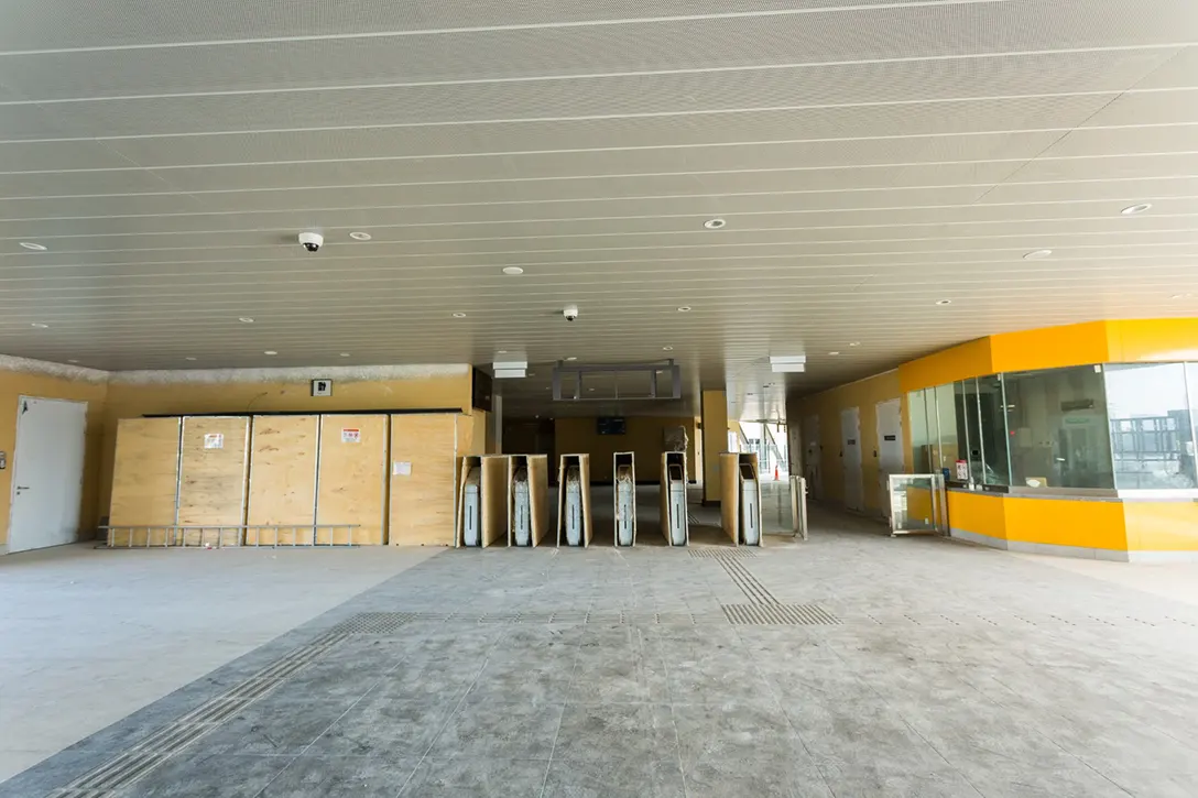 Installation of Automatic Fare Collection in progress at the Kentonmen MRT Station.