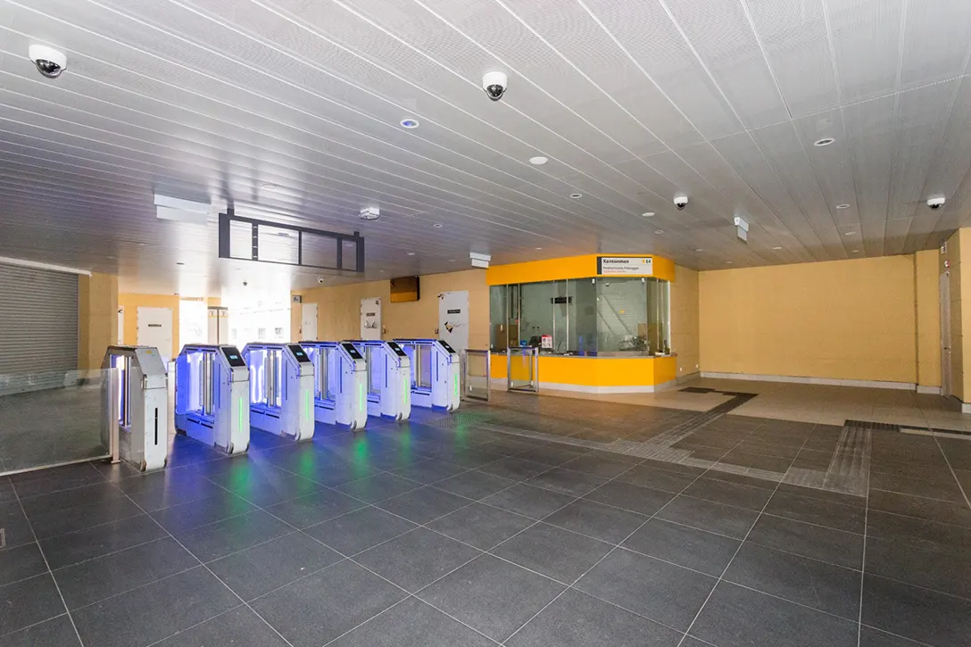 Testing of Automatic Fare Collection gate system in progress at the Kentonmen MRT Station.