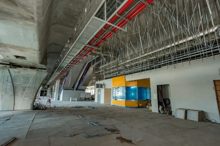 Maintenance platform and ceiling frame in progress at the Kepong Baru MRT Station