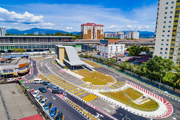Aerial view of the Kepong Baru MRT Station showing the road and drainage works completed and inspected by Dewan Bandaraya Kuala Lumpur