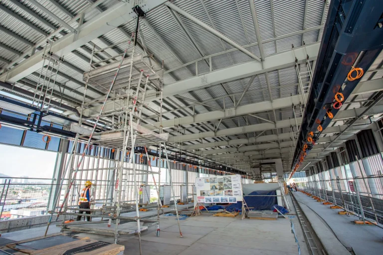 View of the Kepong Baru MRT Station showing the installation of fan and Automatic Platform Gate in progress