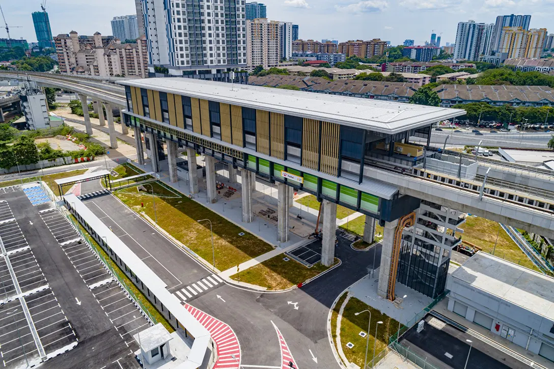 Aerial view of the Kuchai MRT Station showing the external infra works completed.