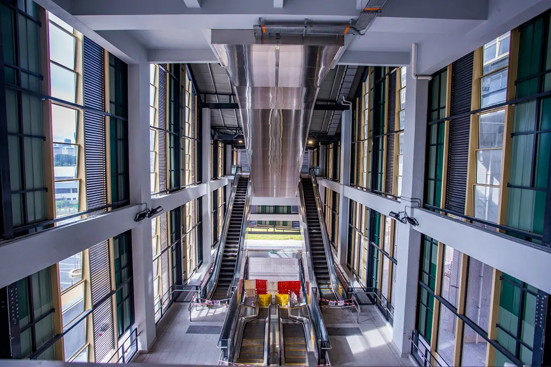 View of the Kuchai MRT Station showing the works completed at Entrance A.