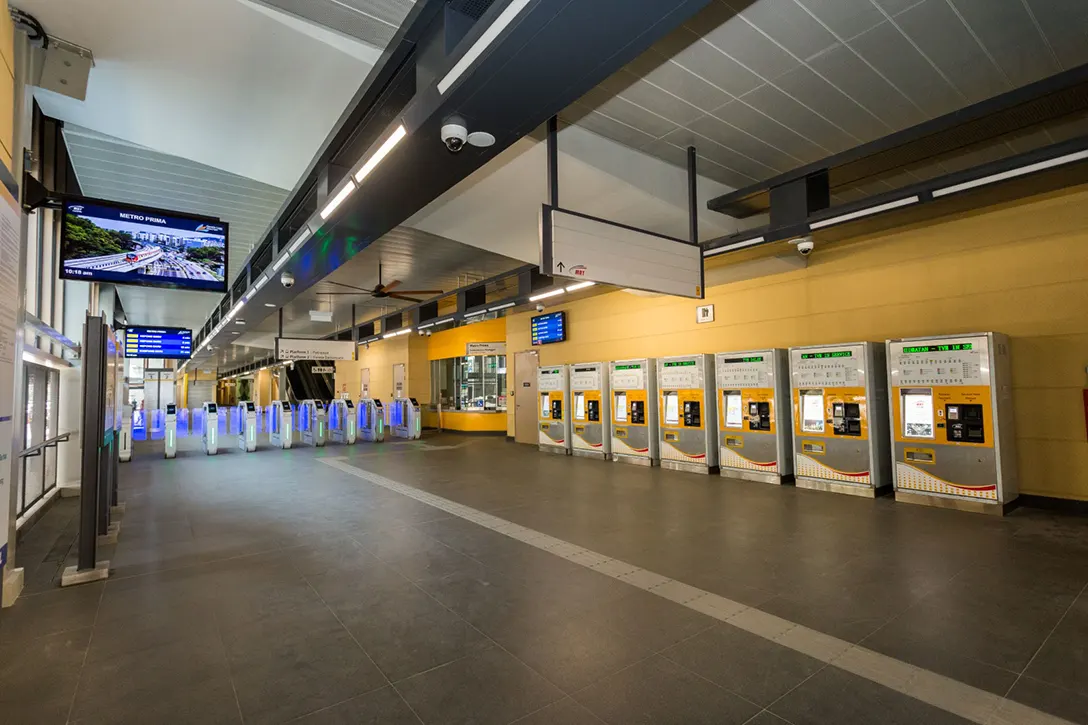 Testing of ticketing vending machine system at the Metro Prima MRT Station