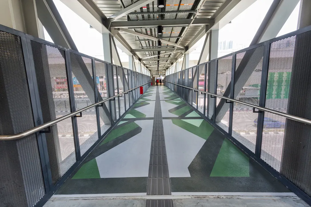 Mural painting at the Pedestrian Overhead Bridge completed at the Metro Prima MRT Station