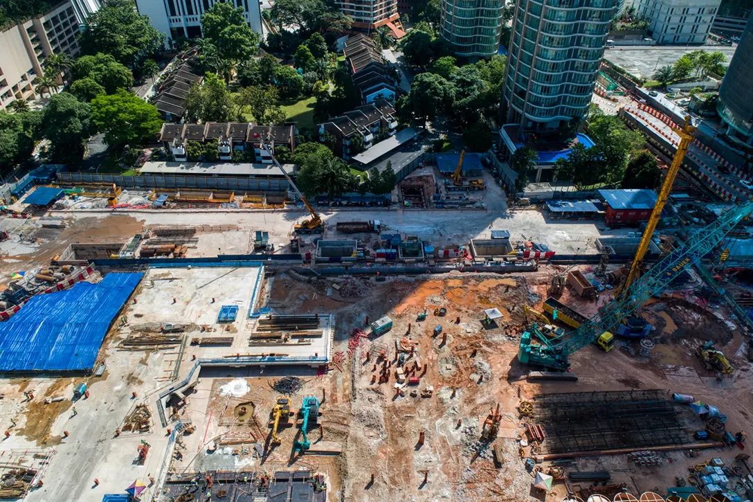 Overall view of the Persiaran KLCC MRT Station site.