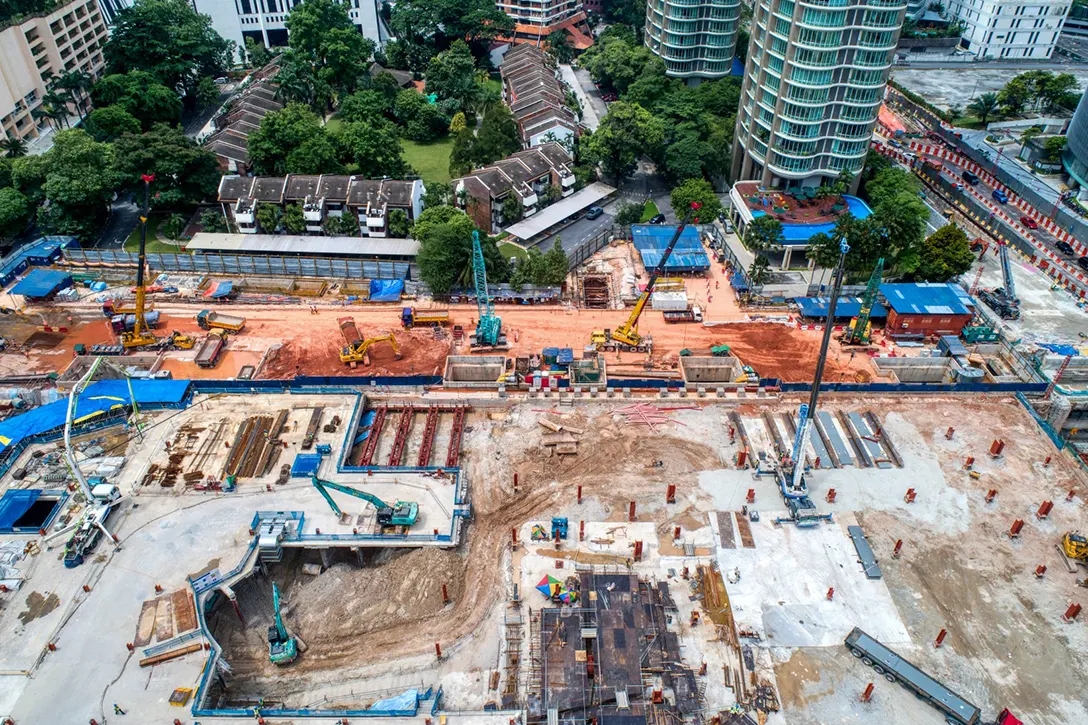 Overall layout of the Persiaran KLCC MRT Station.