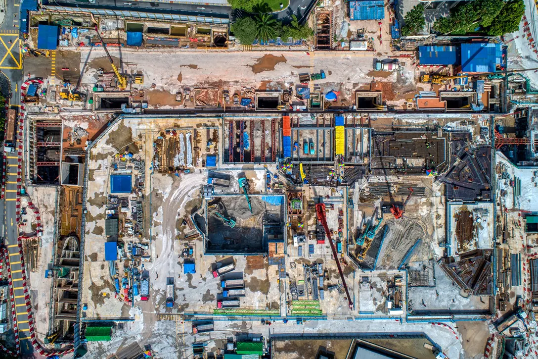 Overall layout of Persiaran KLCC MRT Station ground level.