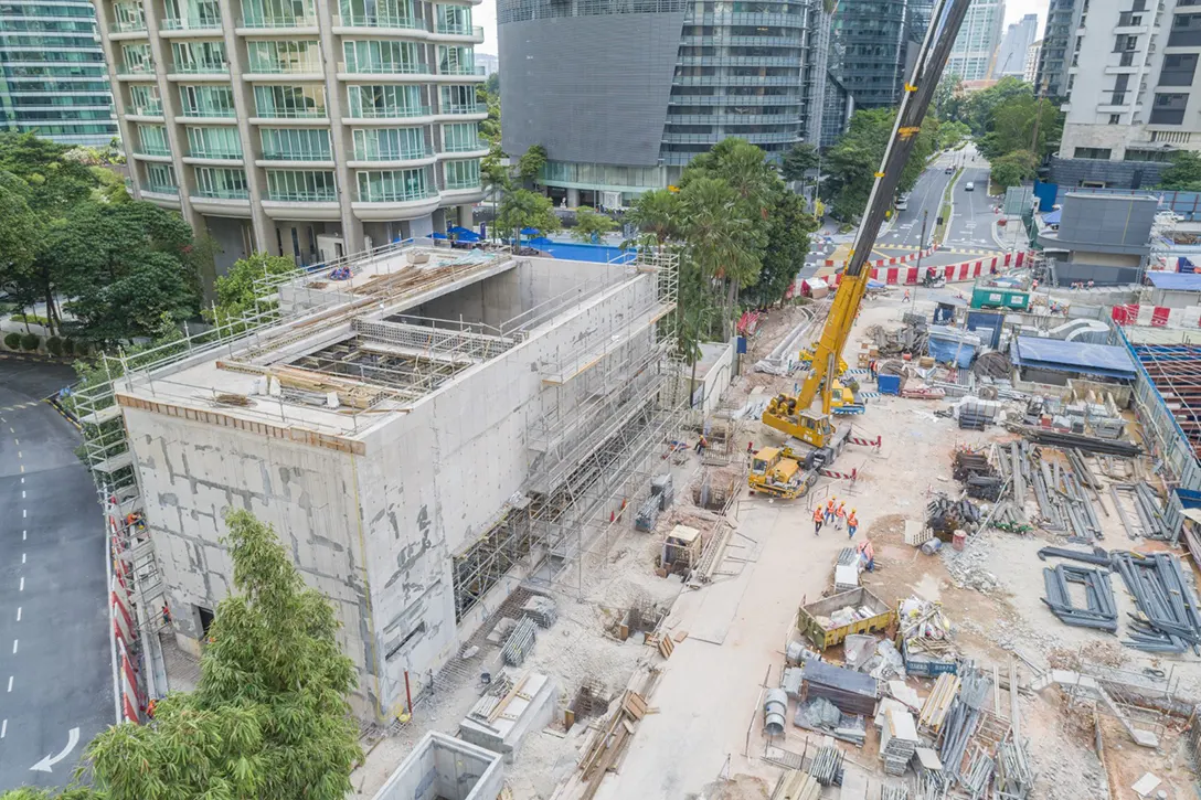 Overall view of cooling tower at the Persiaran KLCC MRT Station.