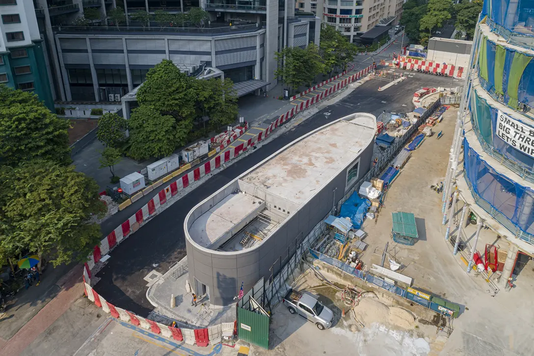 Overall view of the Persiaran KLCC MRT Station Adit A.