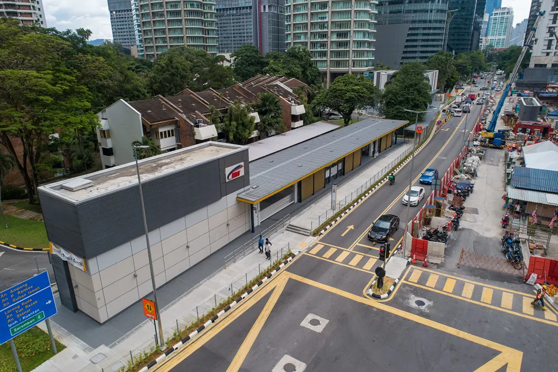 View of the Persiaran KLCC MRT station.