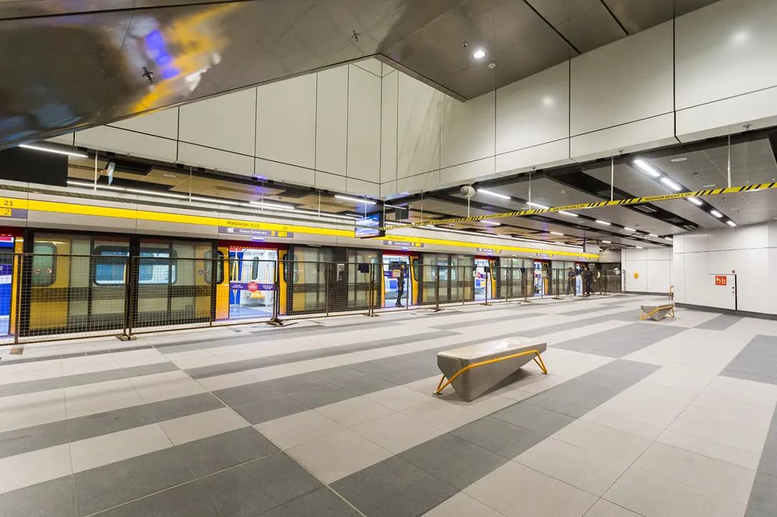 View of the Persiaran KLCC MRT station.