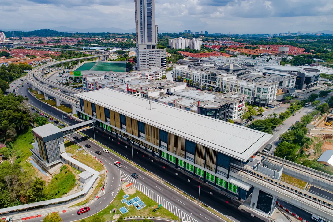 External traffic signages works in progress at the Putra Permai MRT Station.