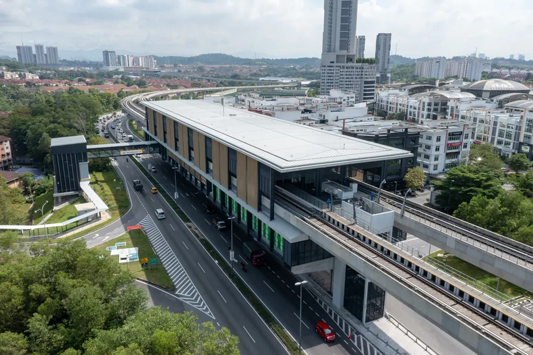 Overview of the station and external works completion at the Putra Permai MRT Station.