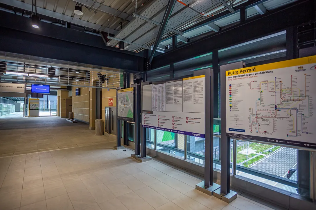 Installation of directional signages and maps information board are completed at the Putra Permai MRT Station.