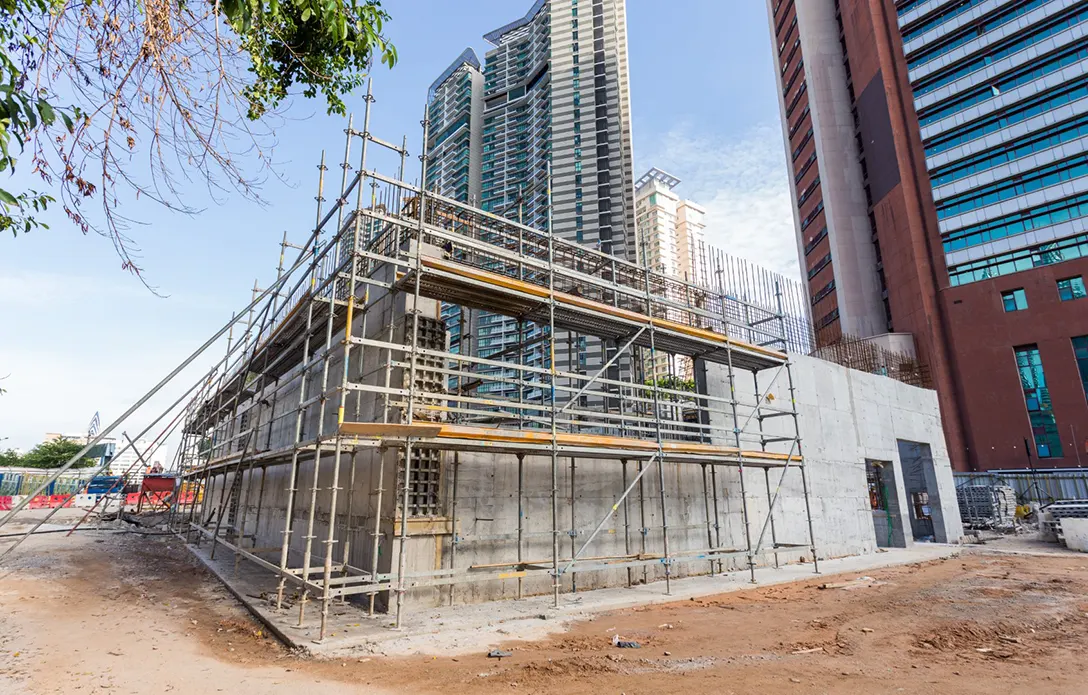 Construction of Ventilation B structure and Cooling Tower are in progress at the Raja Uda MRT Station.