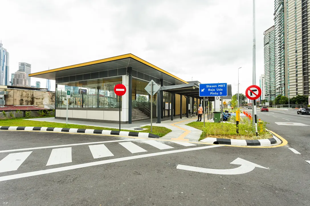 Completed works for entrance at the Raja Uda MRT Station.