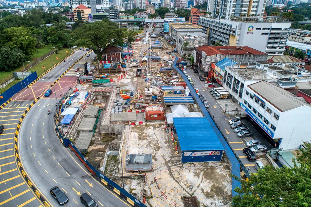 Overall view of the Sentul Barat MRT Station.