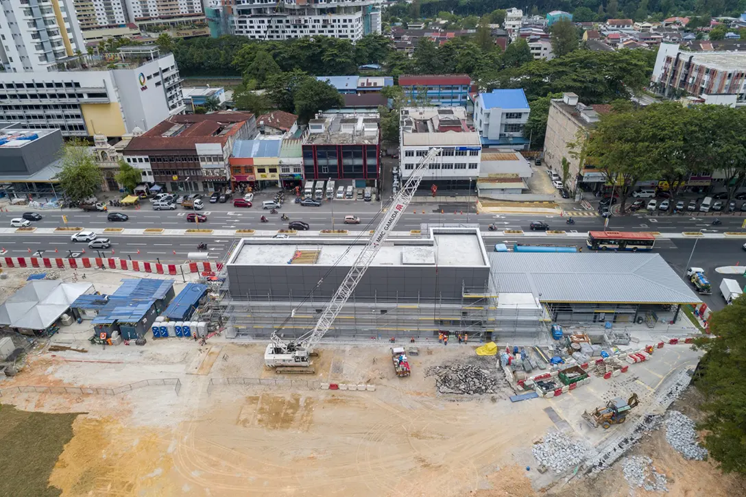 Sentul Barat MRT Station Entrance C and its final reinstatement works in progress.