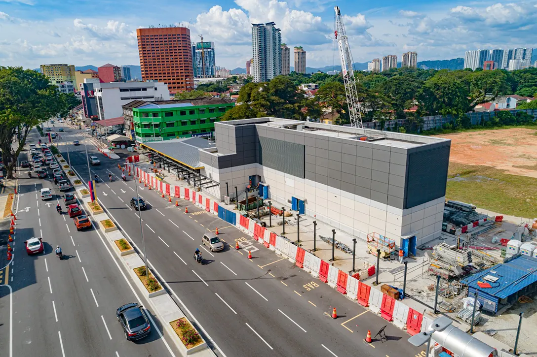 Overhead view of the Sentul Barat MRT Station Entrance C.