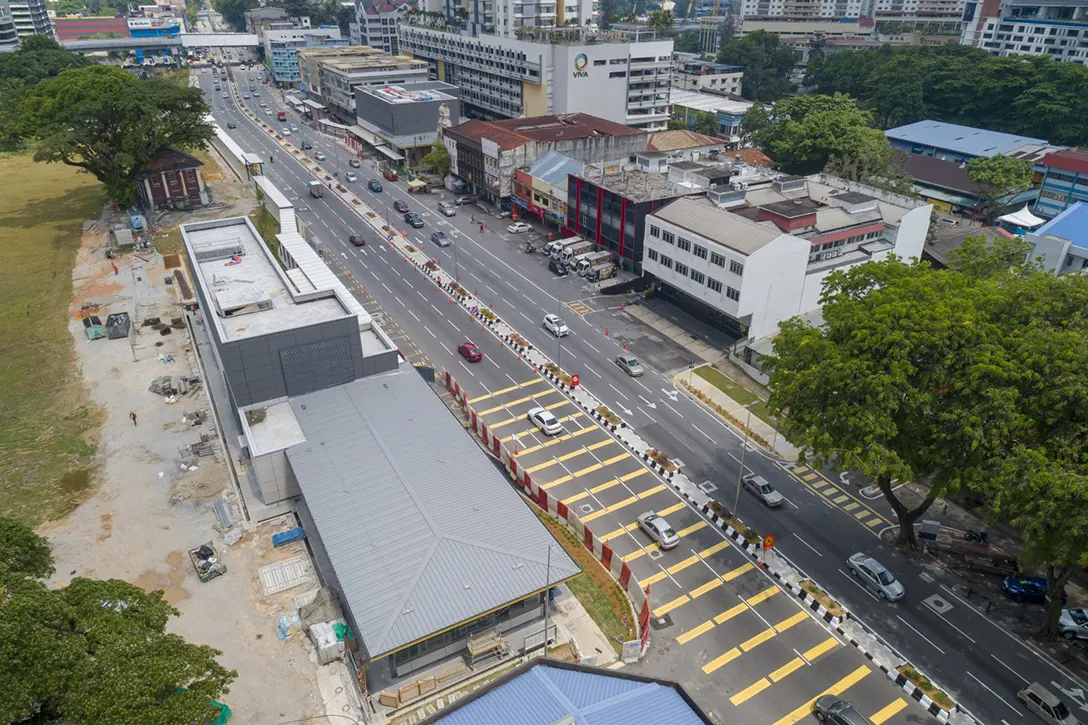 Overall view of the completed Entrance B and C of the Sentul Barat MRT Station.