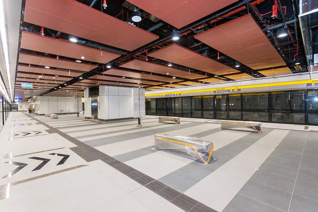 View of the Sentul Barat MRT Station platform level.