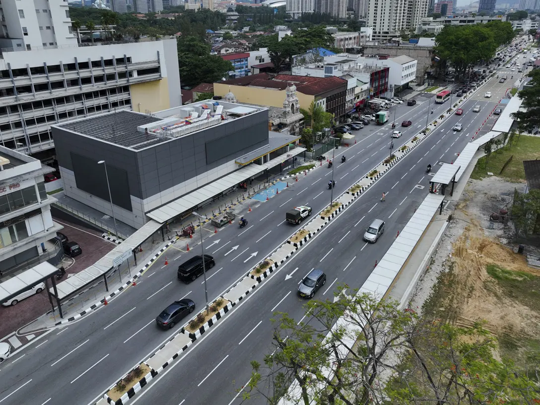 Aerial view of the Sentul Barat MRT Station Entrance B building.