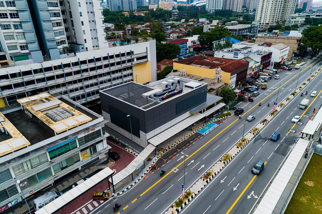 View of the Sentul Barat MRT Station Entrance B along Jalan Sultan Azlan Shah.