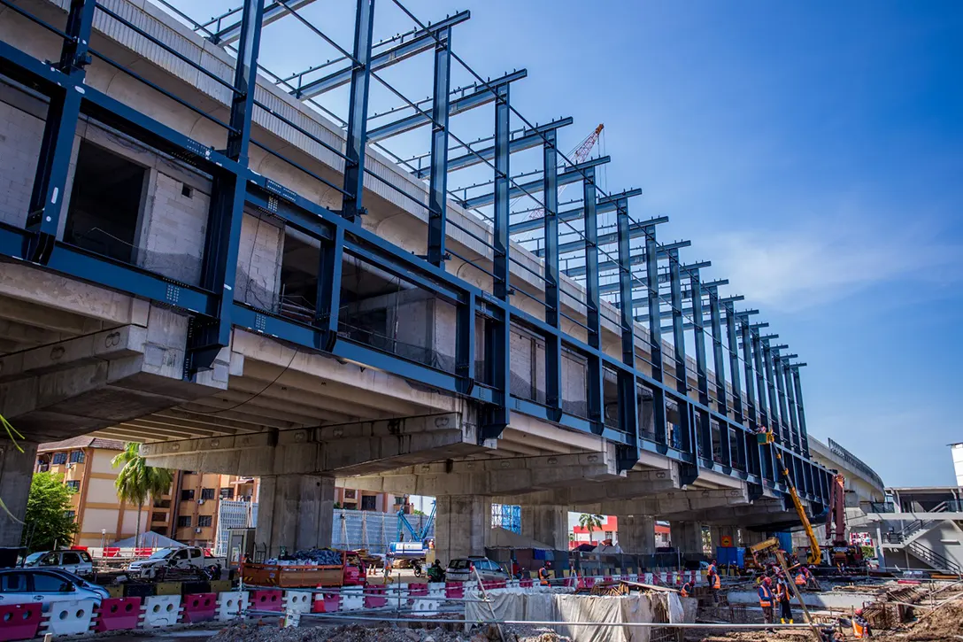 Sub structure works in progress at the Serdang Jaya MRT Station site.