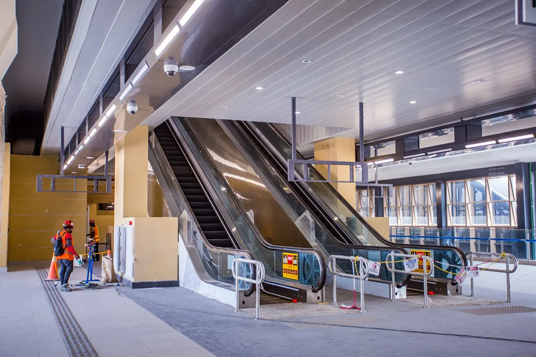 Escalator testing in progress at the Serdang Jaya MRT Station