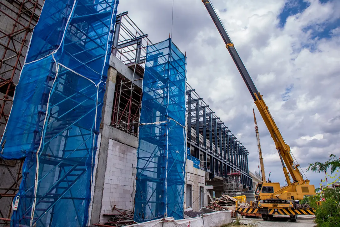 View of the architectural finishing works in progress at the Serdang Raya Selatan MRT Station.