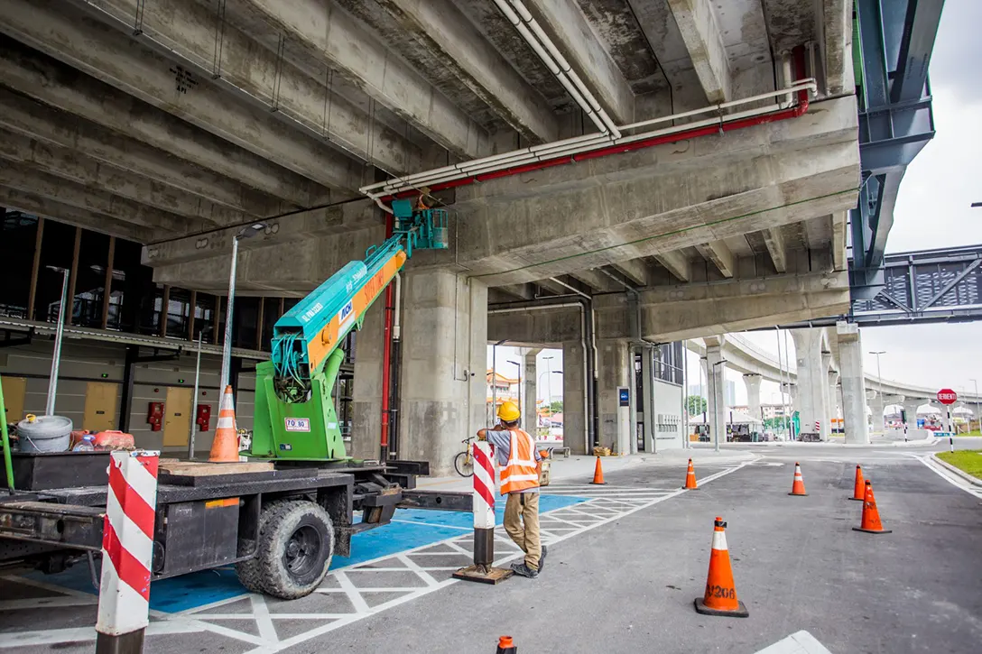 Minor rectification works in progress at the Serdang Raya Selatan MRT Station.